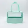 RTS Large Capacity Clear Makeup Bags With Chenille Letter Patches Waterproof Beach Transparent Toilet Cosmetic Bag with Handle