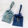 Super Soft Brushed Cotton Twill Cosmetic Envelope Gift Bag With Ribbon Custom Makeup Packaging Envelope Pouch