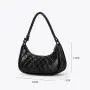 2023  Simple New Design Fashion PU Leather Handbags Diamond Lattice Pattern Small Half Moon Shoulder Bags For Women