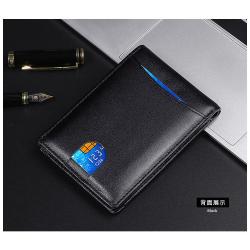 EW005 Custom Genuine Leather Short Men Wallet RFID Blocking Pure Leather Bifold Wallet For Man Business Money Clip Card Holder