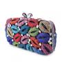 High quality diamond banquet rhinestone bag women purses handmade golden evening bag clutch bag lip pattern metal party handbags
