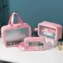 New Arrival Large Capacity Fashion Travel Toiletry Bag Waterproof TPU Clear Zipper Cosmetic Bag Set