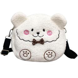 2021 Wholesale Women Mini Handbag Purse Custom Cute Cartoon Ita Bags Embroidery Bear Plush Ladies Crossbody Bag