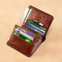 Men's Short Wallet multifunctional Vintage Card Holder thin Wallets Genuine Leather Money Bag Leather Wallet carteras para mujer
