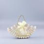 Custom Pearl Hollow Copper Tube Beaded Fan Shape Ladies Dinner Clutch Hand Braided Bag Niche High Quality Handbag