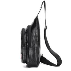 KBW664 New Fashion Men Business Chest Bags PU Leather Casual Crossbody High Quality Chest Shoulder Bag Outdoor Travel Sling Bags