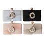 Hot Sale Factory Direct Luxury Ladies Fashionable Metal Frame Diamond Pearl Pleated Evening Bag for Bridal Wedding Party