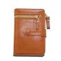 HR511 Women's Short Card Bag Solid Color Sewing Thread Coin Holder Credit Business Card Holder Buckle Zipper One Piece Purse