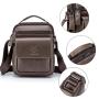 XL282 Best-selling Genuine Leather Men's Shoulder Bag Daily Life Multi-layer Large Capacity Handbag Wear-resistant Durable Bag