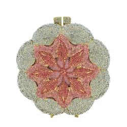 Rose Water Diamond Thread Hollow Metal Crystal Evening Package