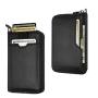 Factory Custom Rfid Blocking Leather Bank Visa Card Holder PU Leather Credit Card Case Genuine Leather Zip Card Case Wallet