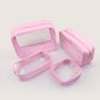 New Trending Transparent Makeup Travel Bag Clear Toiletry Stand Up Pouch Packaging Custom PVC Cosmetic Bags Cases