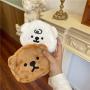 Custom Design Embroidery Plush Purse Cute Cartoon Little Bear Plush Wallet