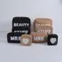 Keymay New Design RTS Stock Bridesmaid Gift Embroidery Pearl Letter MRS Wedding Cosmetics Bags Lettered Pouch Bride Makeup Bag