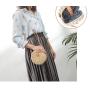 Bolsos Straw Fashion  Beach Girl Bag Round Single Shoulder Braided Bag  Wholesale Pure Color Woven Crossbody Bag