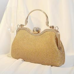 Hot sale fashion rhinestone bag ladies purse metal chain shoulder clutch bag handbag exquisite evening bags for women