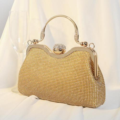 Hot sale fashion rhinestone bag ladies purse metal chain shoulder clutch bag handbag exquisite evening bags for women
