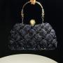 New fashion evening bag women's handmade flower beaded sequin Ladies hand bags banquet wedding party bag