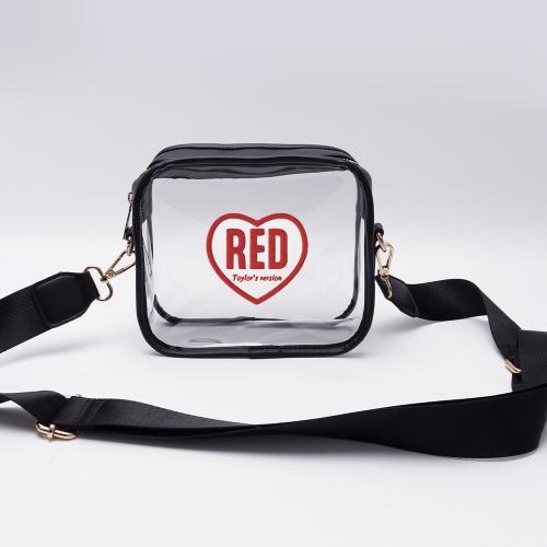 Keymay 2023 Top Sale 9 Colors RTS Stock Black White Gold Clear Concert Stadium Approved Bags Clear Crossbody Bag Stadium Purse