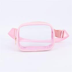 New Fashion Stock Custom Logo Outdoor Travel PVC Zipper Fanny Pack Crossbody Waterproof Waist Bag Clear Fanny Pack