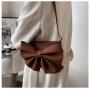 New Fashionable Retro Lady Bags Custom Bolsos Pure Color Ins Trend Shoulder Bag Zipper Simple Bow Pu Leather Underarm Bag