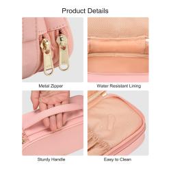 ODM OEM NEW Arrival 2023 Aopiya wholesale  custom PU leather luxury makeup Bag Portable 2-layer large capacity cosmetic bag