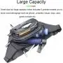 Large Capacity PU Sports Business Crossbody Fanny Pack Multifunction Waterproof Adjustable Chest Waist Bag With 5-zipper Pockets