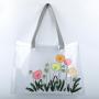 Custom Printed Fashion Clear Shopping Bag Summer Beach Storage Bag For Travel Transparent PVC Tote Bag