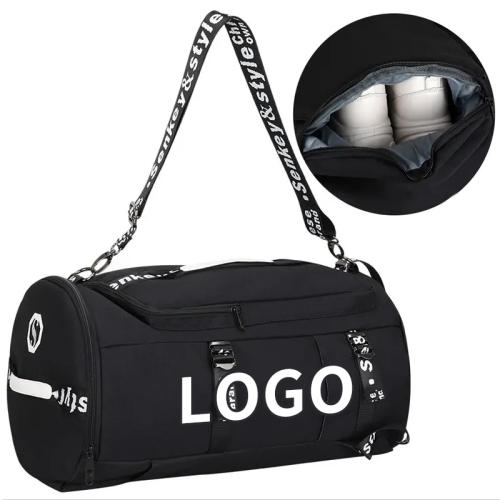 Custom Printed Men Women Training Gym Sports Duffle Bag Shoe Compartment Large Duffel Travel Bags Backpack With Logo