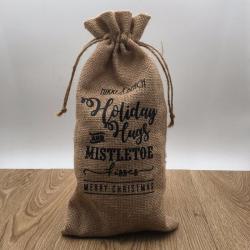 Rustic Hemp Burlap Linen Drawstring Christmas Jute Wine Bottle Bag Gift  Wine Packaging Bag