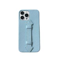 Cubierta De Telefono Luxury Genuine Leather Mobile Phone Cover Cases With Strap Finger Holder For Iphone 13 14 15 Pro Max Plus
