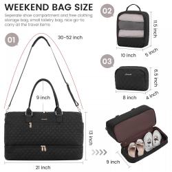 LOVEVOOK wholesale 3in 1 carry on handbags with Toiletry luggage bags large Gym Sports Bag for women travel weekender duffel bag
