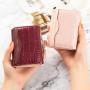 2024 New Arrival Retro Crocodile print PU Folding Small Wallet Cute Multi-card Short Coin Purse Driver's License Wallet for Girl carteras para mujer