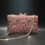 New hollow metal crystal flower evening bag handmade diamond inlaid handbag luxury women shoulder bags ladies clutch bag
