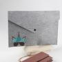 Custom Logo Printed A4 Felt Envelope File Bag Button Storage Bag Case Document Bills Paper Container Kit Pouch