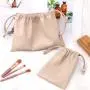 Custom Logo Printed Emboss Pu Leather Drawstring Bag For Cosmetic Waterproof Packaging Gift Makeup Dust Leather Pouch