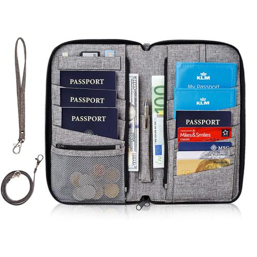 functional travel passport holder passport ticket organizer wallet zipper travel wallet