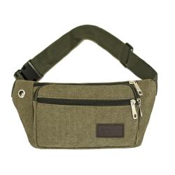 Thickened Canvas Crossbody Chest Phone Pouch Bum Bag Hip Fanny Pack Travel Hiking Sport Waist Belt Bag
