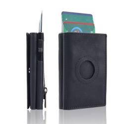 Hot Sale Leather Aluminum Pop Up Wallet Custom Men RFID Blocking Card Holder Metal Wallets