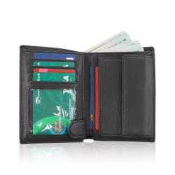 Customized men wallet leather wallet card holder rfid blocking leather wallet slim coin purse