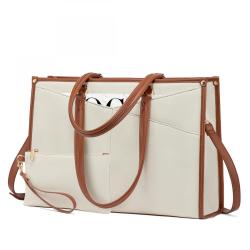 LOVEVOOK 2pc/set Fashion 15.6 inch Laptop Tote Ladies Work Teacher Bags Canvas Computer Shoulder Bag USB Laptop Bag for Women