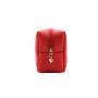 Wholesale plain pu leather makeup bag medium organizer red cute makeup kit pouch