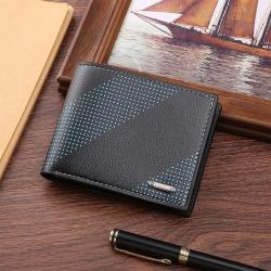 Men's Casual Soft Wallet New Young Multi-Card Fashion Two-Fold Horizontal Design Waterproof Open Closure