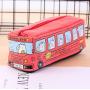 BD055 New Fashion Large Capacity Cute Pencil Bag Creative Canvas Student Stationery Bag 2023 Hot Sale Bus Pencil Case For Child
