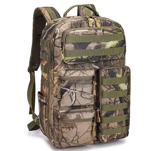 Men's High-Capacity Camouflage Backpack Withered Leaf Tactical Mountaineering Bag Waterproof and Hiking Bag