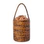 2024 European and American Style Personalized Round Split Leather Braided Bucket Bag For Women Trendy Ladies Bucket Bags