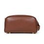 Premium leather travel pouch makeup bag toiletry bag customized with logo genuine leather men's cosmetic bag