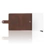 Wholesale Metal Front Pocket Wallet Genuine Leather Pop Up Metal Credit Card Holder Wallet