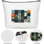 Gelory Zipper Canvas Makeup Pouches Women Travel Cosmetic Bags Portable Travel Makeup Bag With Zipper
