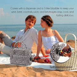 Insulated Cooler Wine Bag Leopard Grain PU Leather Wine Cheest Tote Bag Women For Party Travel